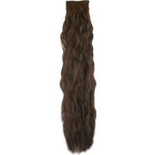 Kapsulavm Fiber Sentetik Kabarık Dalgalı 8 Parça Çıt Çıt Açık Kahve