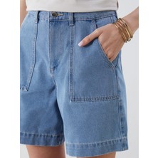 Lc Waikiki Yeni Sezon Bermuda Fit Kadin Jean Sort - S5GP88Z8