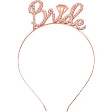 Rose Gold Renkli Taşlı “bride” Gelin Tacı – El Yazısı Yazı Tipiyle