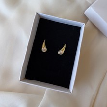 Gold Taşlı Damla Küpe