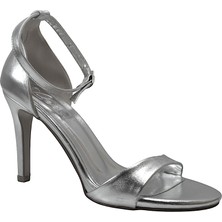 Beety 0910 Gümüş & Siyah Ince Topuklu Abiye Kadın Ayakkabı