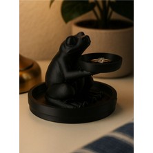 Kurbağa Yüzük Askılığı Siyah, Zarif ve Şık Takı Düzenleyici