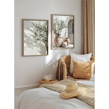Nt Handmade MC Home Art Doğal Ahşap Çerçeveli 50 x 70 cm UV Baskı Duvar Tablosu Ağaç Temalı Renkli Dekor