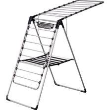 Kalın Borulu Çok Renkli Çamaşır Kurutmalık Askılığı ve Sepetli Set