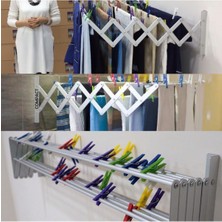 Gri 90 cm 9 Askılı Paslanmaz Alüminyum Çamaşırlık, Dayanıklı ve Şık Tasarım