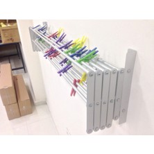 Gri 80 cm 9 Askılı 7,2 Metre Alüminyum Eloksal Kaplama Askı Alanı