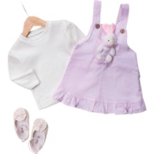 Oyuncak Tavşanlı Keten Jile Elbise