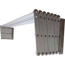 Beyaz Akordiyon Çamaşırlık 100 Cm, 7 Çubuk, Pratik ve Şık Tasarım