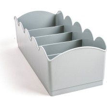 Gri Çok Gözlü Takı ve Çorap Düzenleyici, 3'lü Plastik Bölmeli Set