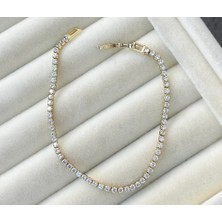 Çelik Taşlı Su Yolu Gold Renk Bileklik