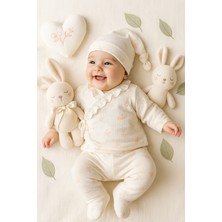Bebek &yenidoğan Fırfırlı Pamuk Kozası Desenli Müslin 10LU Hastane Çıkışı &zıbın Seti