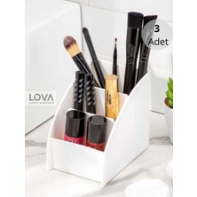 3'lü Beyaz Bölmeli Masaüstü Düzenleyici Organizer Seti