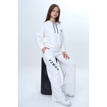 Kız Çocuk %100 Pamuk Kapüşonlu Fermuarlı 2 Iplik Alt&üst Eşofman TAKIMI-309-EŞT-0002