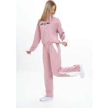 Kız Çocuk %100 Pamuk Kapüşonlu Çıtçıt Detaylı Alt&üst Eşofman TAKIM-179-EŞT-0005