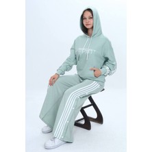 Unisex Çocuk %100 Pamuk Kapüşonlu ve Çıtçıtşı Oversize Alt&üst Trend Eşofman TAKIMI-302-EŞT-0008