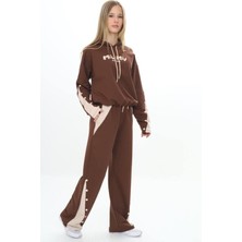 Kız Çocuk %100 Pamuk Kapüşonlu Çıtçıt Detaylı Alt&üst Eşofman TAKIM-179-EŞT-0005