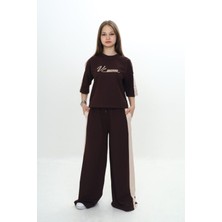 Kız Çocuk %100 Pamuk London Baskılı Oversize Garnili Truvakal Kollu Eşofman TAKIMI-293-EŞT-0010