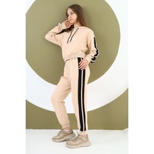 Kız Çocuk %100 Pamuk Kapüşonlu  Alt&üst Eşofman TAKIMI-EŞT-0025