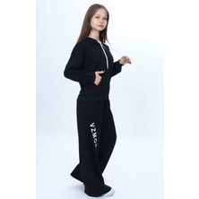 Kız Çocuk %100 Pamuk Kapüşonlu Fermuarlı 2 Iplik Alt&üst Eşofman TAKIMI-309-EŞT-2002