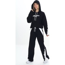 Kız Çocuk %100 Pamuk Kapüşonlu Çıtçıt Detaylı Alt&üst Eşofman TAKIM-179-EŞT-2005