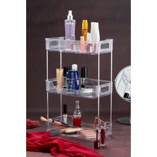 3 Katlı Çok Amaçlı Düzenleyici, Kozmetik ve Takı Organize Edici, Turuncu Renk