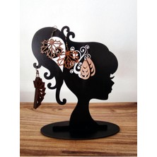 Siyah Ahşap Takı Askısı, Küpe ve Aksesuar Düzeni, Şık ve Kullanışlı Tasarım