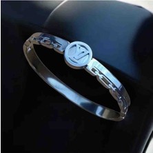 Stainles Steel Vl Detaylı Kelepçe Model Çelik Bileklik