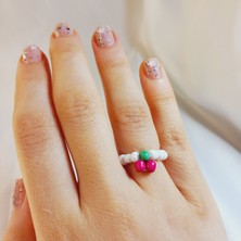 Crystal Atelier Miyuki Boncuk Kiraz Yüzük, Minimal Kiraz Yüzük, Kirazlı Boncuk Yüzük, Miyuki Kiraz Yüzük, Renkli Kiraz Boncuk Yüzük, Sevimli Kiraz Boncuk Yüzük, Fruit Mood Kiraz Yüzük