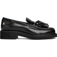 Tommy Hilfiger Deri Siyah Kadın Günlük Ayakkabı FW0FW08749