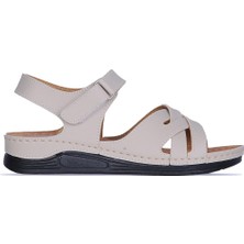 Ayakcenter 1107 Serra Cırtlı Kadın Düz Sandalet