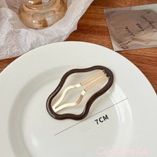 2'li Büyük Boy Kadın Moda Çıtçıt Metal Yan Saç Tokası 7cm Füme - Yeni Sezon Yan Çıt Çıt Toka