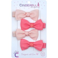 4'lü Tamamen Astarlı Fiyonk Model Yumuşak Bebek Saç Tokası - Renkli Çocuk Pens Klips Toka Renk-1