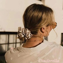 %100 Saf Dut Ipek Kadın Scrunchie Saç Tokası - Yumuşak Rahat Uyku Için Simit Lastikli Toka Model-2