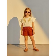 Kız Çocuk Etnik Desenli Nakışlı Tasarım T-Shirt