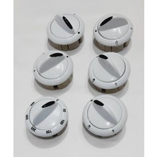 FullYedek Beko Uyumlu Geniş Düğme 6 Lı , Ocak Düğme Takımı Metal Mil Delik Yuvası Geniş