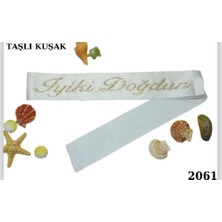 Taşlı Kuşak Iyi Ki Doğdun Beyaz
