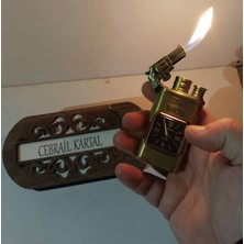 Özel ***isim*** Baskılı Metal Rüzgar Geçirmez Saatli Gazlı Tasarım ÇAKMAK6161