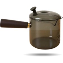 Büro Ev Ofis Pişirme Keyfi Için 550ML Kapasiteli Akasya Stil Cam Cezve