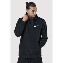 Nike Dri-Fıt Full Zip Erkek Siyah Kapüşonlu Sweatshirt