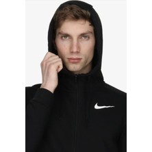 Nike Dri-Fıt Full Zip Erkek Siyah Kapüşonlu Sweatshirt