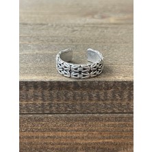 Aida Jewelss Ayarlanabilir Ölçü 925 Ayar Gümüş Kaplama Klasik Desen Işçilikli Tasarım Yüzük