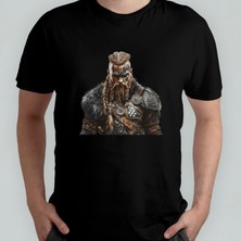 Pixxa Viking Warrior Savaşçı Berserker Norse Unisex %100 Pamuklu Bisiklet Yaka T-Shirt Model 2
