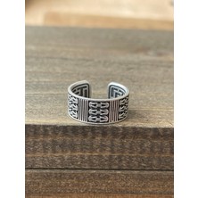 Aida Jewelss Ayarlanabilir Ölçü 925 Ayar Gümüş Kaplama Klasik Desen Işçilikli Tasarım Yüzük