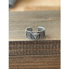 Aida Jewelss Ayarlanabilir Ölçü 925 Ayar Gümüş Kaplama Klasik Desen Işçilikli Tasarım Yüzük