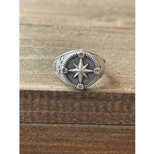 Aida Jewelss Ayarlanabilir Ölçü  925 Ayar Gümüş Kaplama Pusula Tasarım Yüzük
