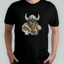Pixxa Viking Warrior Savaşçı Berserker Norse Unisex %100 Pamuklu Bisiklet Yaka T-Shirt Model 1