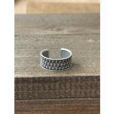 Aida Jewelss Ayarlanabilir Ölçü 925 Ayar Gümüş Kaplama Klasik Desen Işçilikli Tasarım Yüzük