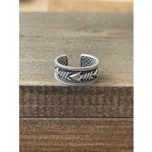 Aida Jewelss Ayarlanabilir Ölçü 925 Ayar Gümüş Kaplama Klasik Desen Işçilikli Tasarım Yüzük