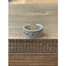 Aida Jewelss Ayarlanabilir Ölçü 925 Ayar Gümüş Kaplama Klasik Desen Işçilikli Tasarım Yüzük