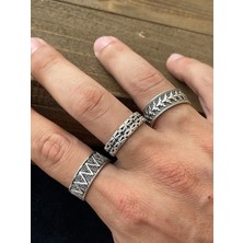 Aida Jewelss Ayarlanabilir Ölçü 925 Ayar Gümüş Kaplama Klasik Desen Işçilikli 3lü Tasarım Yüzük